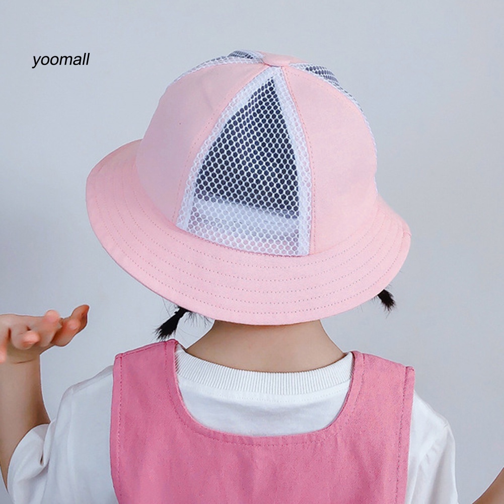 Mũ Tai Bèo Chống Nắng Phối Lưới Họa Tiết Hoạt Hình Thời Trang Mùa Hè Cho Bé