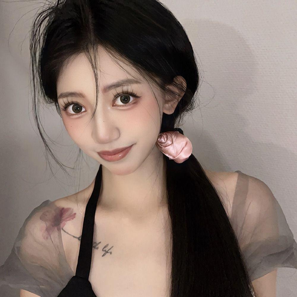 Dây Buộc Tóc Hình Hoa Hồng Đơn Giản Dễ Thương Cho Nữ