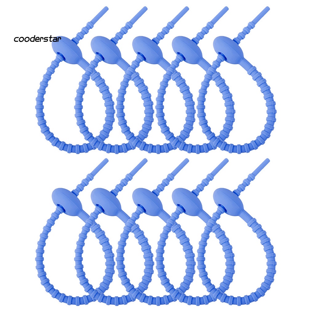 Set 10 Kẹp Silicone Tự Khóa Dây Cáp Chống Đứt Tiện Dụng