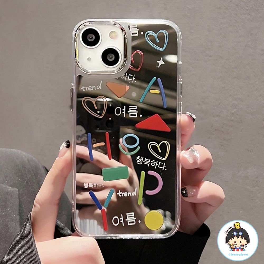 Ốp Điện Thoại TPU Chống Sốc Tráng Gương In Chữ Graffiti Cho IPhone 11 12 13 14 Pro Max