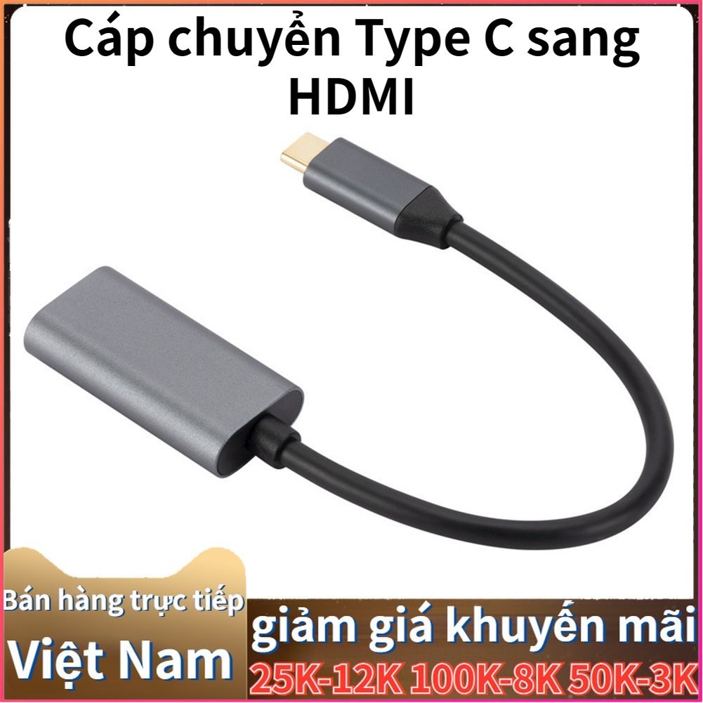 Cáp tương thích Type C sang HDMI Ultra HD 4K USB 3.1 10Gbps HD TV Adapter cho PC Laptop - Cáp chuyển Type C sang HDMI