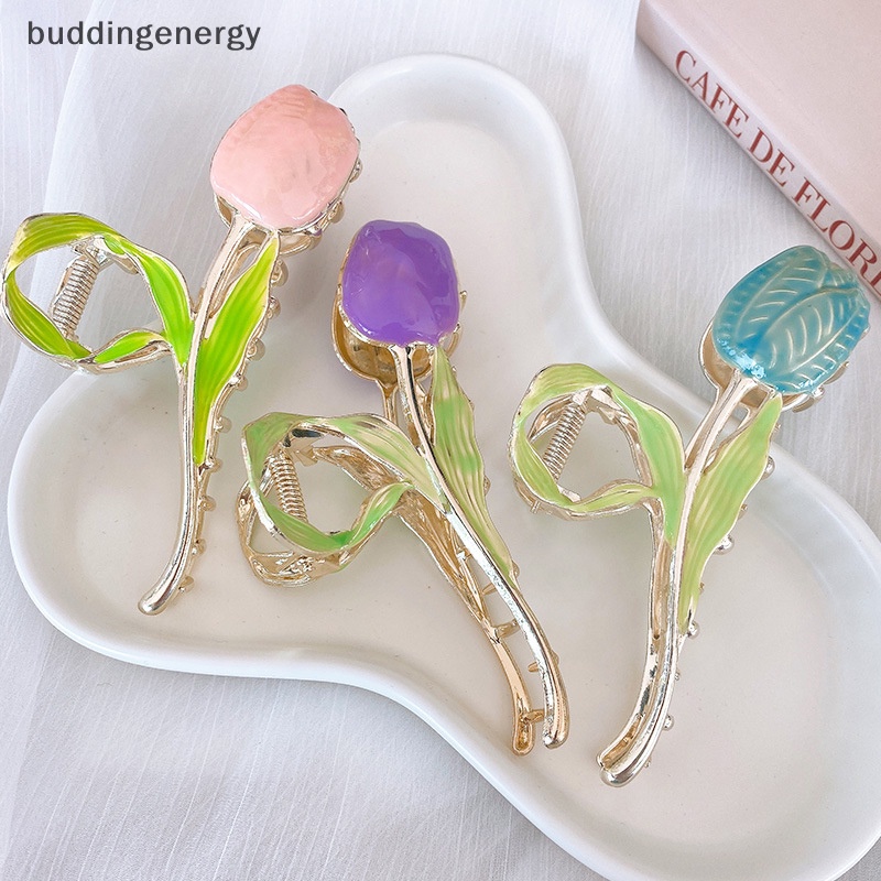 {BUDDI} Mới Kẹp Tóc Hoa Tulip / Cá Mập / Kẹp Tóc Đuôi Ngựa Ngọt Ngào Thời Thượng {BUDDI {buddingenergy}