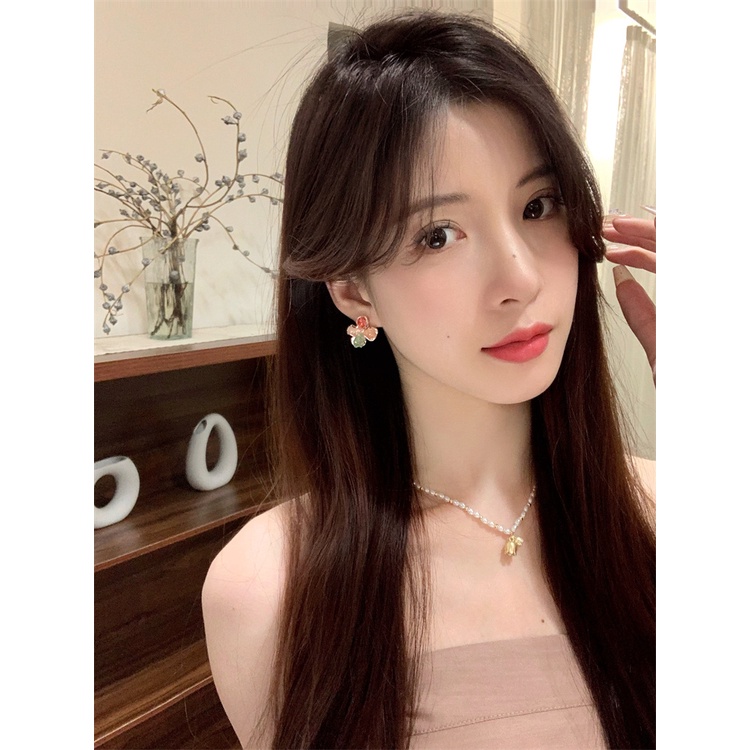 Bông Tai Mạ Bạc 925 Hình Hoa Nhiều Màu Sắc Ngọt Ngào Thời Trang Mùa Hè Cho Nữ