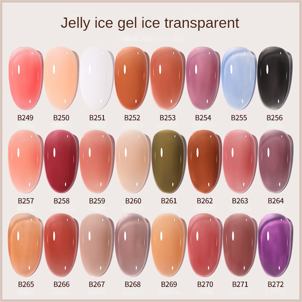 Boleh Jelly Ice Nail Polish Keo Ice trong suốt Trà sữa Màu Nude Pink Phototherapy Gel Summer Nail Art For Nail Shop 24 Màu 16g