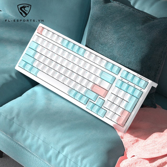 Bàn phím cơ không dây FL-Esports FL100 CPM Gradient Pink /White Olivia /Marshmallow - Hàng Chính Hãng