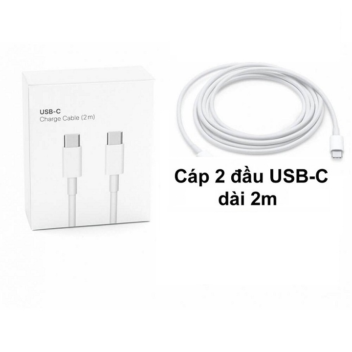 Dây sạc zin Type C to Type-C dùng cho pro air  2016 đến 2020 M1 M2 Sam Dell xps Suface Raze dài 2m