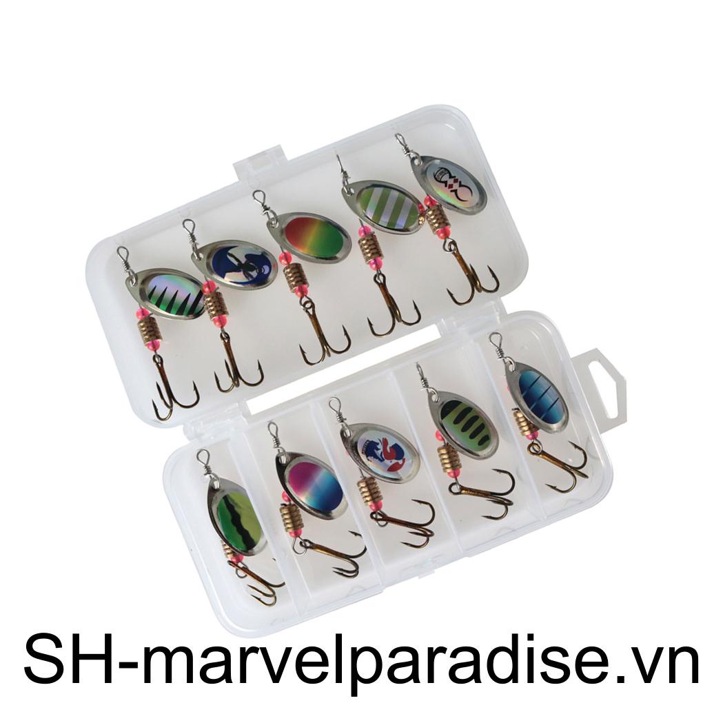 [MAPD] 1 Bộ Mồi Câu Cá Xoay Bằng Kim Loại Có Hộp Đựng