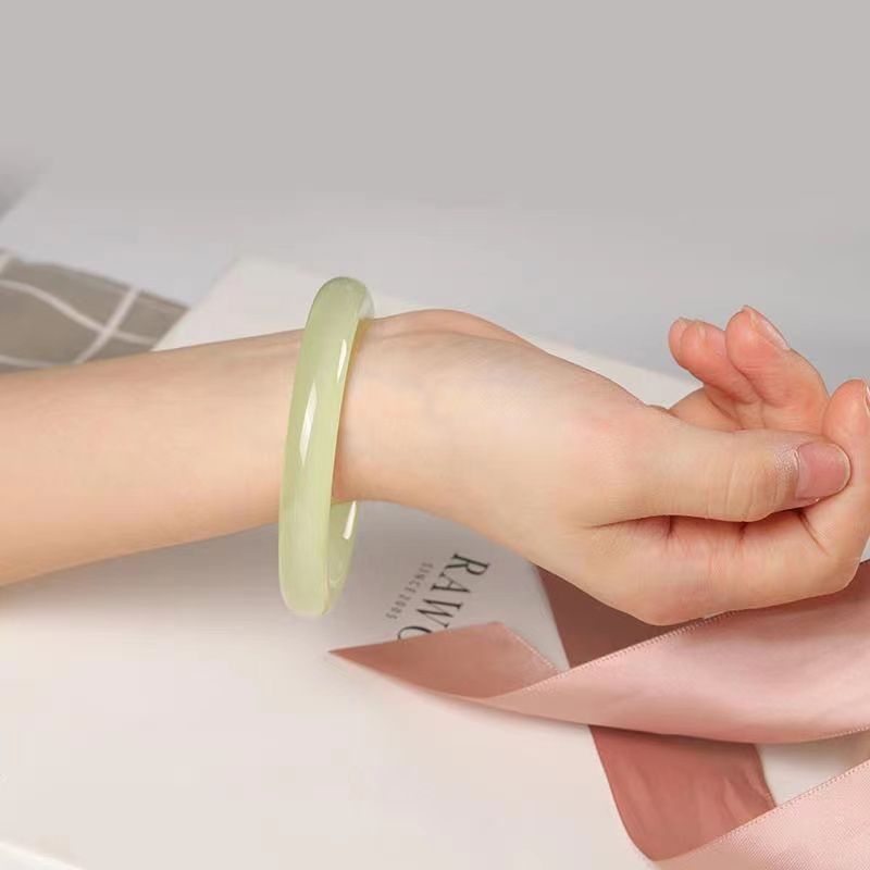 Vòng Tay Hạt Băng Tự Nhiên Hetian Qingbai Qingshui Hàng Chính Hãng Cho Nữ