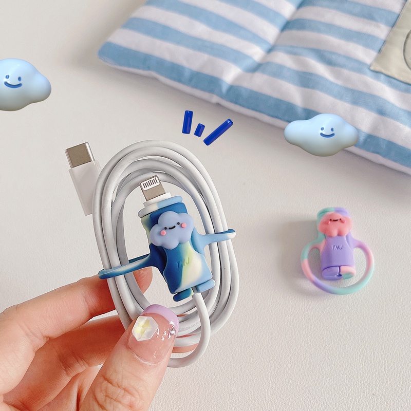 Vỏ Bảo Vệ Dây Cáp Sạc USB Bằng Silicon Họa Tiết Hoạt Hình Dễ Thương