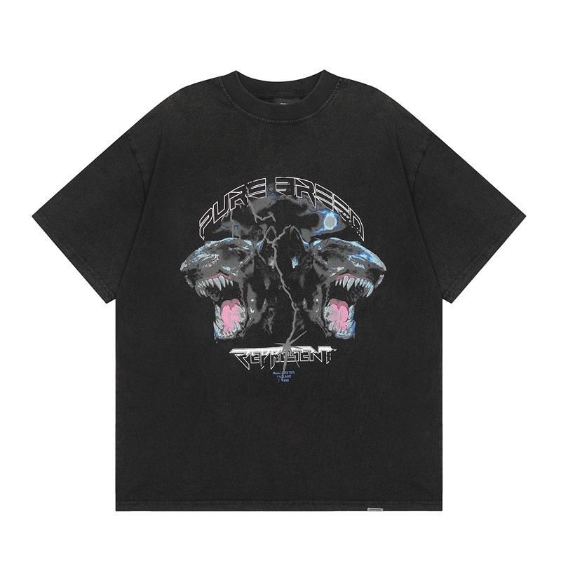 Repr-8-esent88- Áo Thun Tay Ngắn Dáng Rộng In Hình Chú Chó Bull Sấm Sét Thời Trang Xu Hướng Mới Nhất