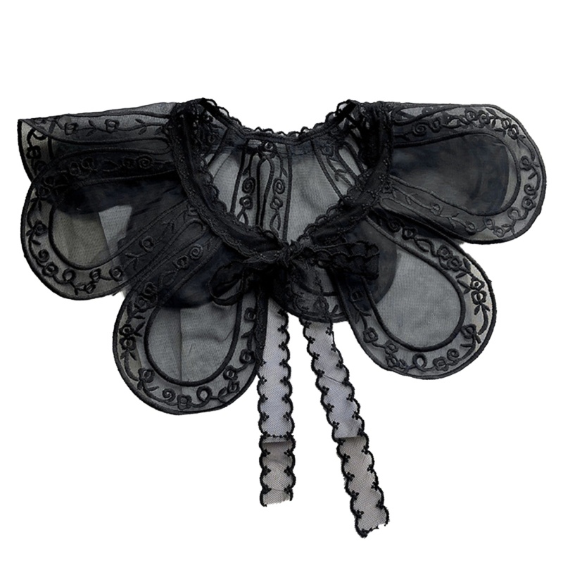 Cổ Áo Rời Cổ Áo Rời Được Bằng Vải Sheer Giả Thêu Họa Tiết Thời Trang Cho Nữ