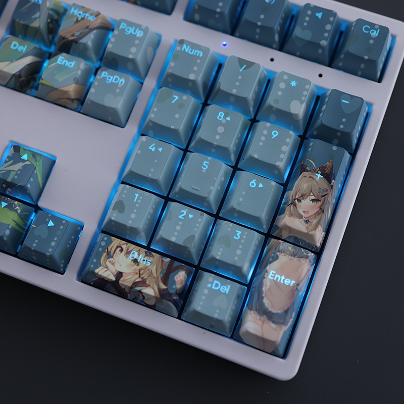 Genshin Impact Kirara Keycaps Cherry Profile Anime PBT Dye Sub Cơ Keycap