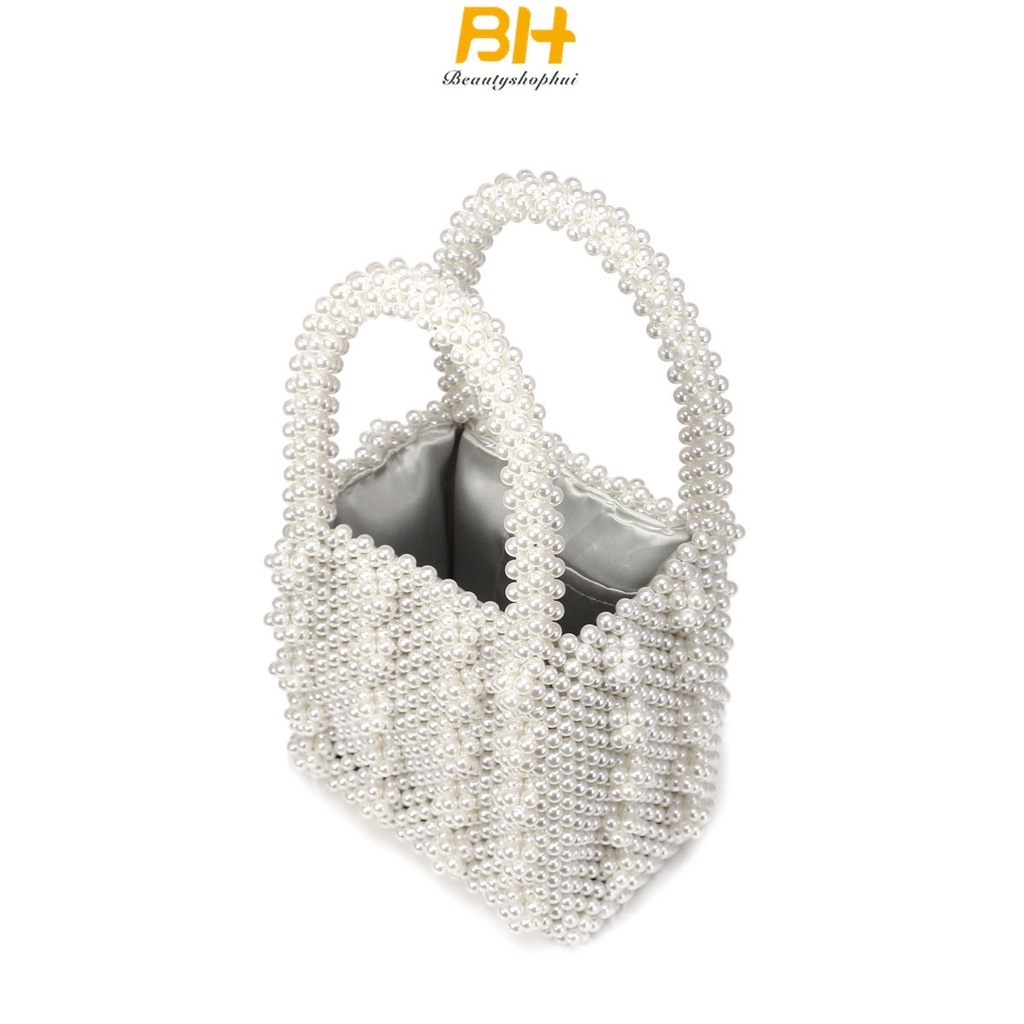 Túi Xách Đính Hạt Ngọc Trai Thời Trang Cho Nữ