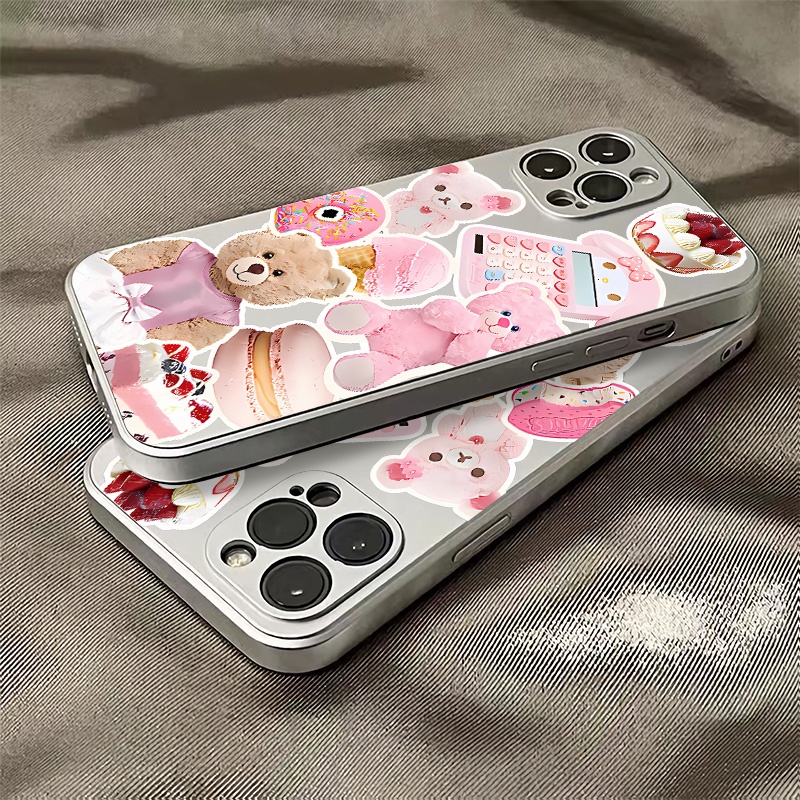 Ốp Điện Thoại Silicon TPU Mềm Mạ Điện Hình Gấu Chống Sốc Cho IPhone 14 13 12 11 Pro XS Max XR X 8 + 7 6S Plus