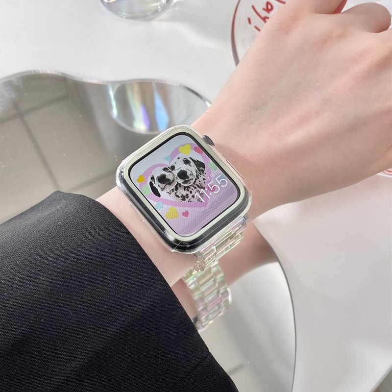 Dây Đeo Bằng Nhựa Màu Laser Cho iWatch Series 8 7 6 5 4 3 2 1 41mm 45mm 44mm 40mm 42mm 38mm