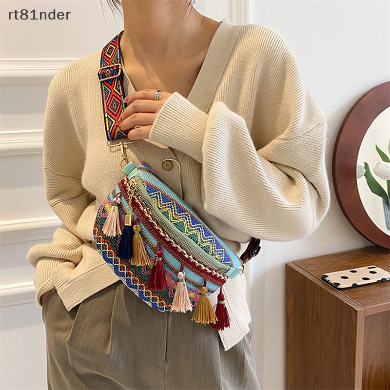 Túi Đeo Chéo Bằng Da Phối Tua Rua Phong Cách Retro Thời Trang Cho Nữ