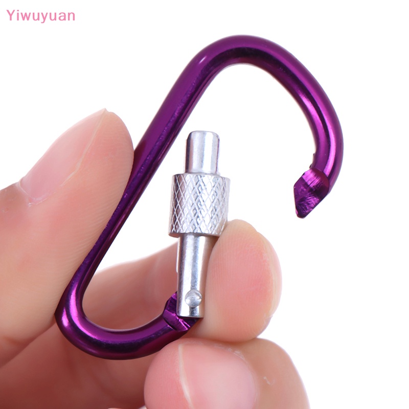 Bộ 2 Móc Khóa Carabiner Chữ D Bằng Nhôm Màu Ngẫu Nhiên Mới