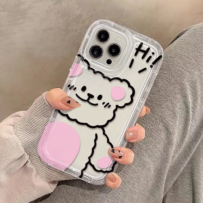 Ốp Điện Thoại TPU Silicon Mềm Trong Suốt Chống Sốc Hình Gấu Cho IPhone 14 13 12 11 Pro XR X XS Max 8 + 7 Plus