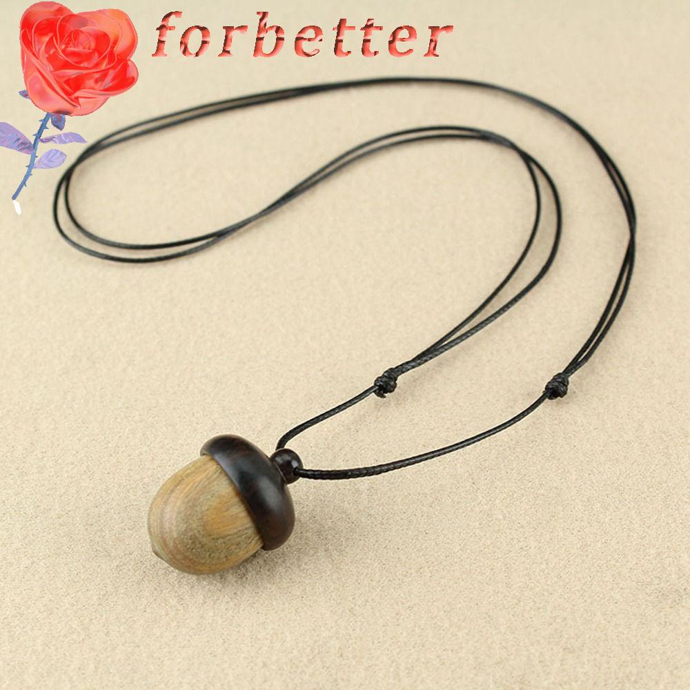 Vòng cổ Mặt Gỗ Mun Hình Quả Thông Phong Cách Trung Hoa