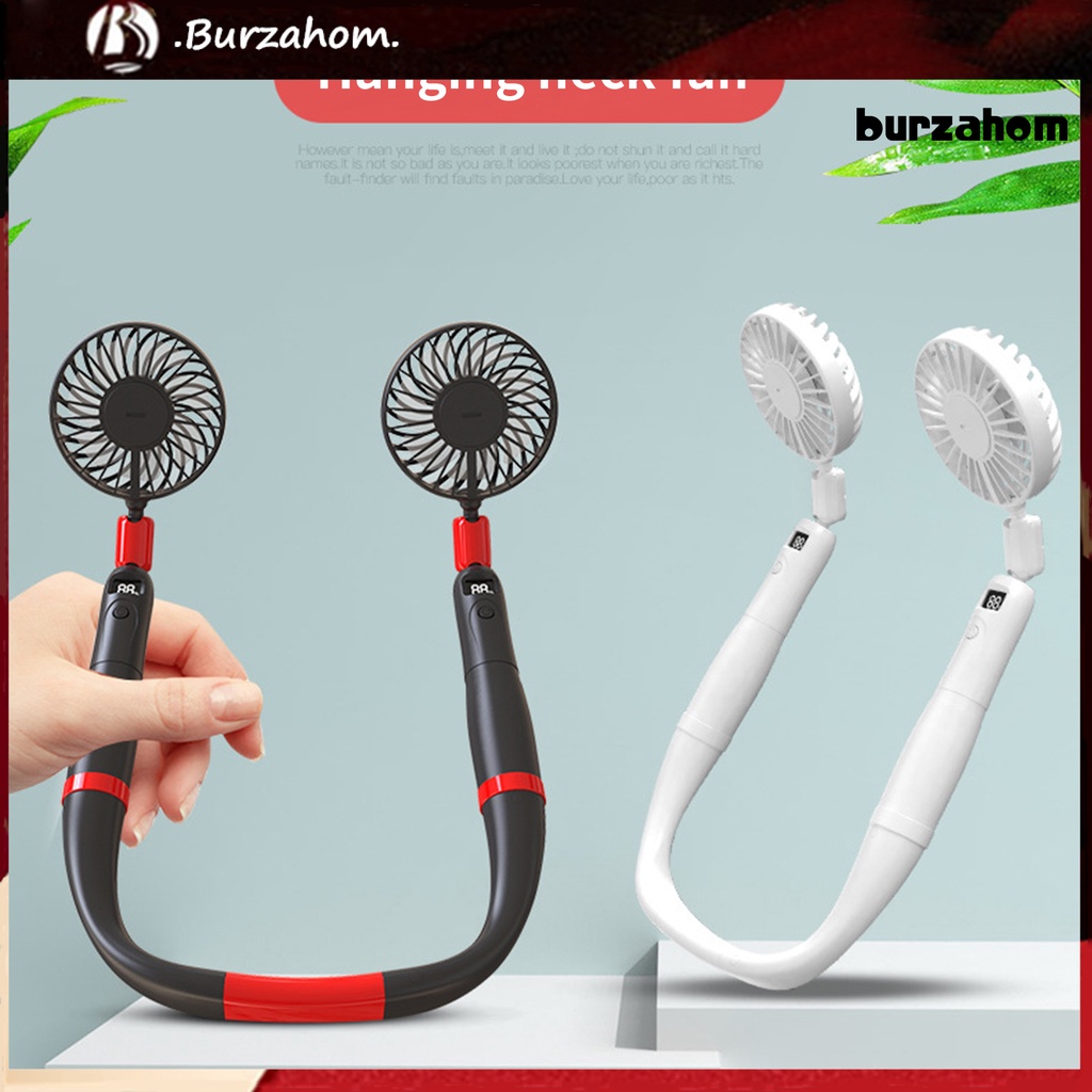 Quạt Làm Mát Đeo Cổ 2 Trong 1 Có Thể Tháo Rời Màn Hình Kỹ Thuật Số Tiện Dụng