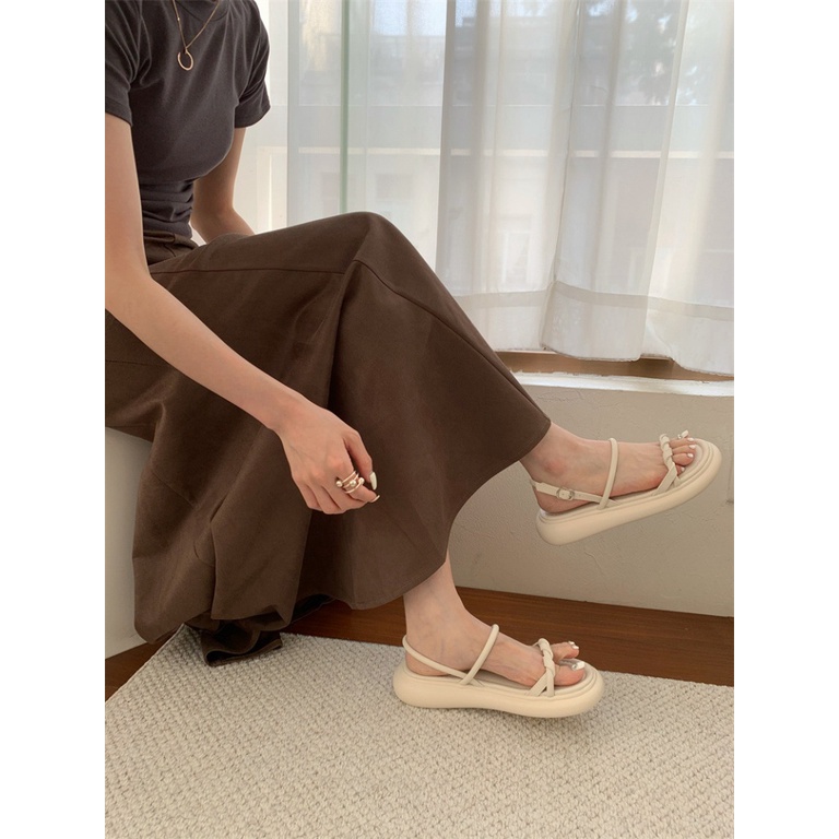 Giày Sandal Đế Xuồng Dày Hở Ngón Mùa Hè 2023 Phong Cách Mới Cho Nữ