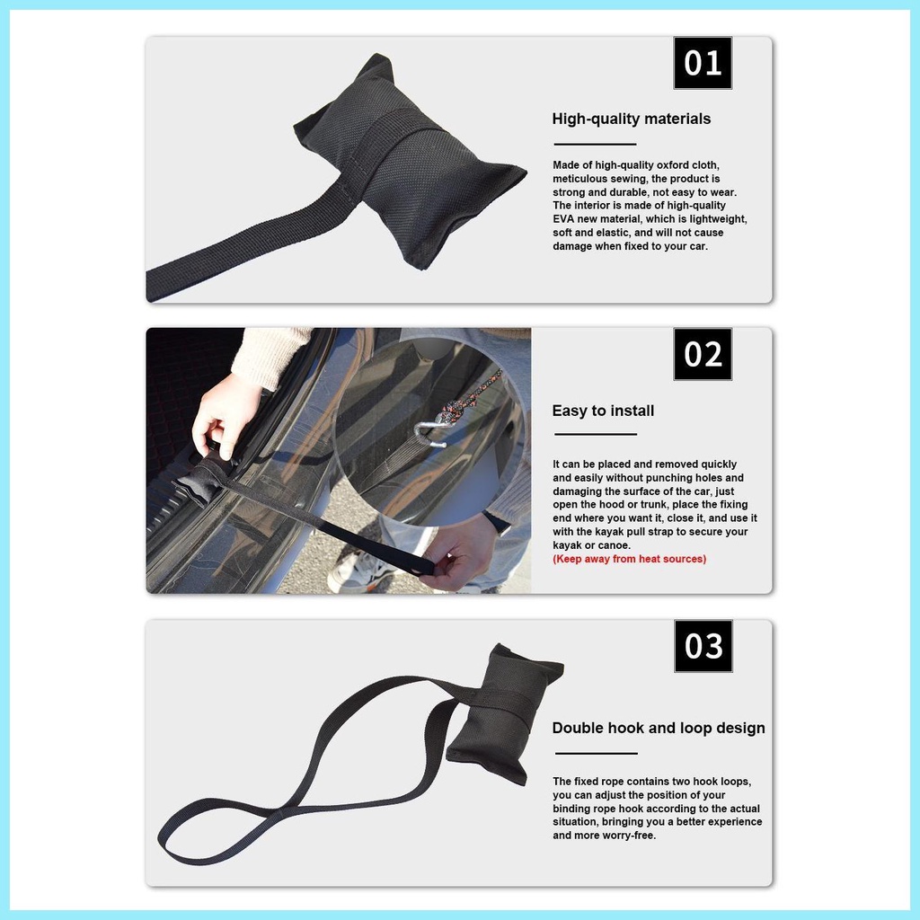 Dây Đai Đeo Cà Vạt Trên Nóc Xe Hơi Bằng Vải Oxford Hai Móc Và Vòng Tháo Gỡ Dễ Dàng