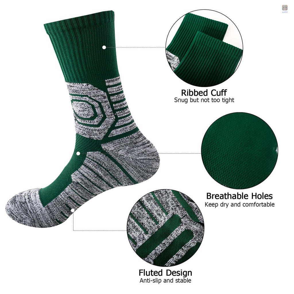 Vớ Thể Thao Dày Dặn Có Đệm Gân Chống Ẩm Chống Trượt Thoáng Khí Cho Nam