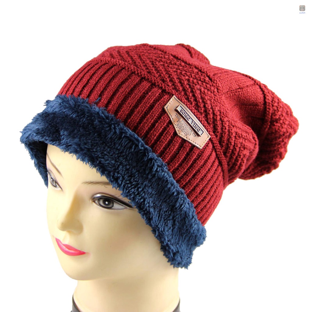 Mũ Dệt Kim Mềm Mại Giữ Ấm Mùa Đông Cho Nam Giới