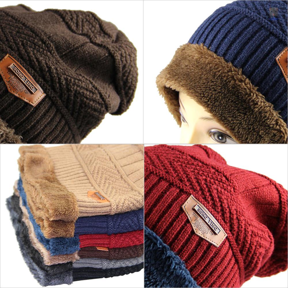 Mũ Dệt Kim Mềm Mại Giữ Ấm Mùa Đông Cho Nam Giới