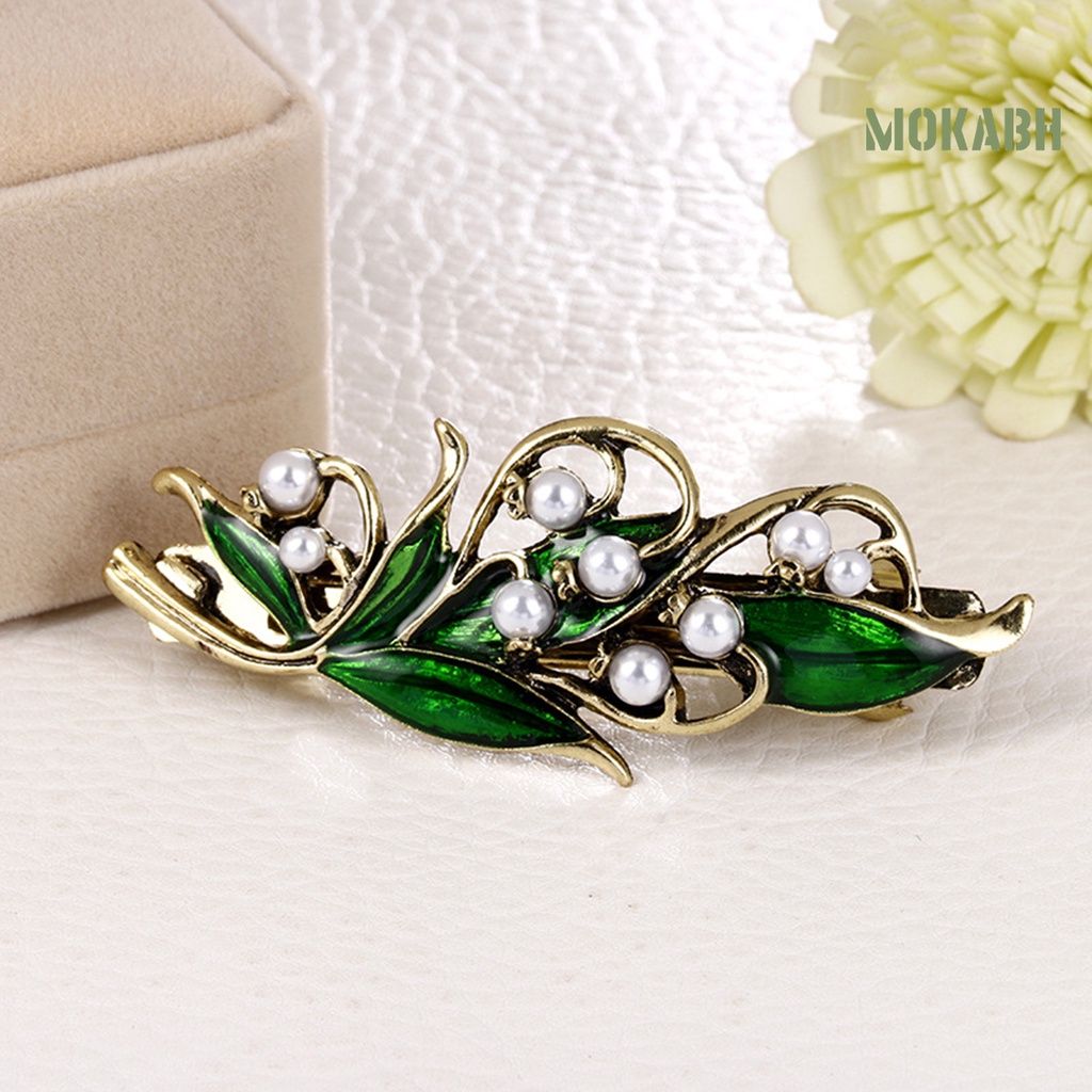 Kẹp Tóc Hình Lá Xanh Chống Trượt Kiểu Dáng Thanh Lịch