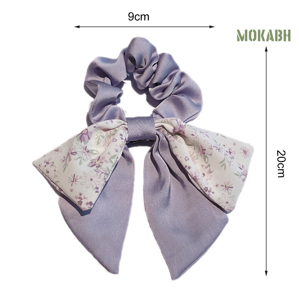 Dây Cột Tóc Ruy Băng Thắt Nơ Họa Tiết Hoa Thời Trang Co Giãn Dành Cho Nữ