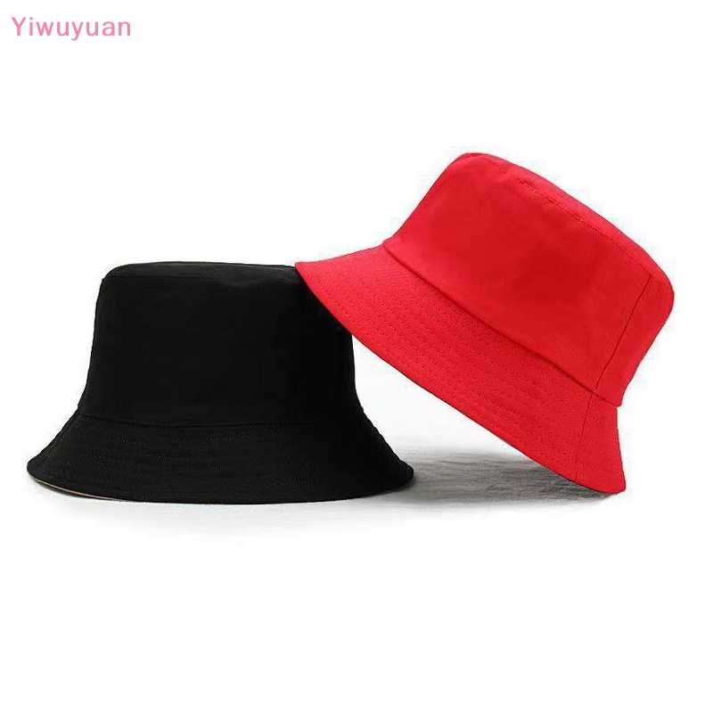 &lt; Yiwuyuan &gt; Mũ Xô Cotton Màu Trơn Gấp Lại Được Mùa Hè Câu Cá Hung Đi Biển Cho Nam Và Nữ Mới