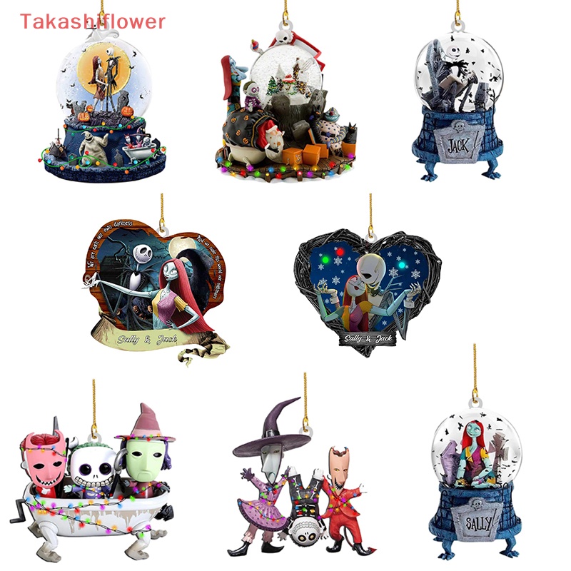 Phụ Kiện Trang Trí Cây Thông Giáng Sinh Bằng Acrylic Hai Mặt Họa Tiết Hoạt Hình Sáng Tạo