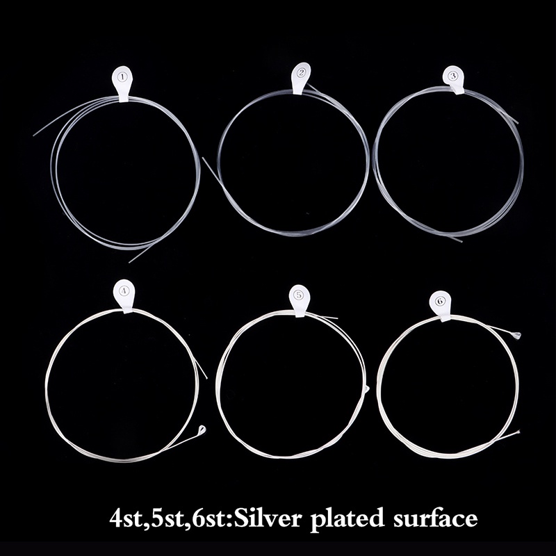 Set 6 Dây Đàn Guitar Cổ Điển Bằng Nilon Mạ Bạc Siêu Nhẹ