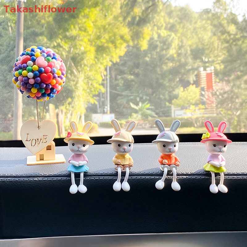 Bộ 4 Chân Treo Trang Trí Nội Thất Xe Hơi Hình Thỏ Xinh Xắn