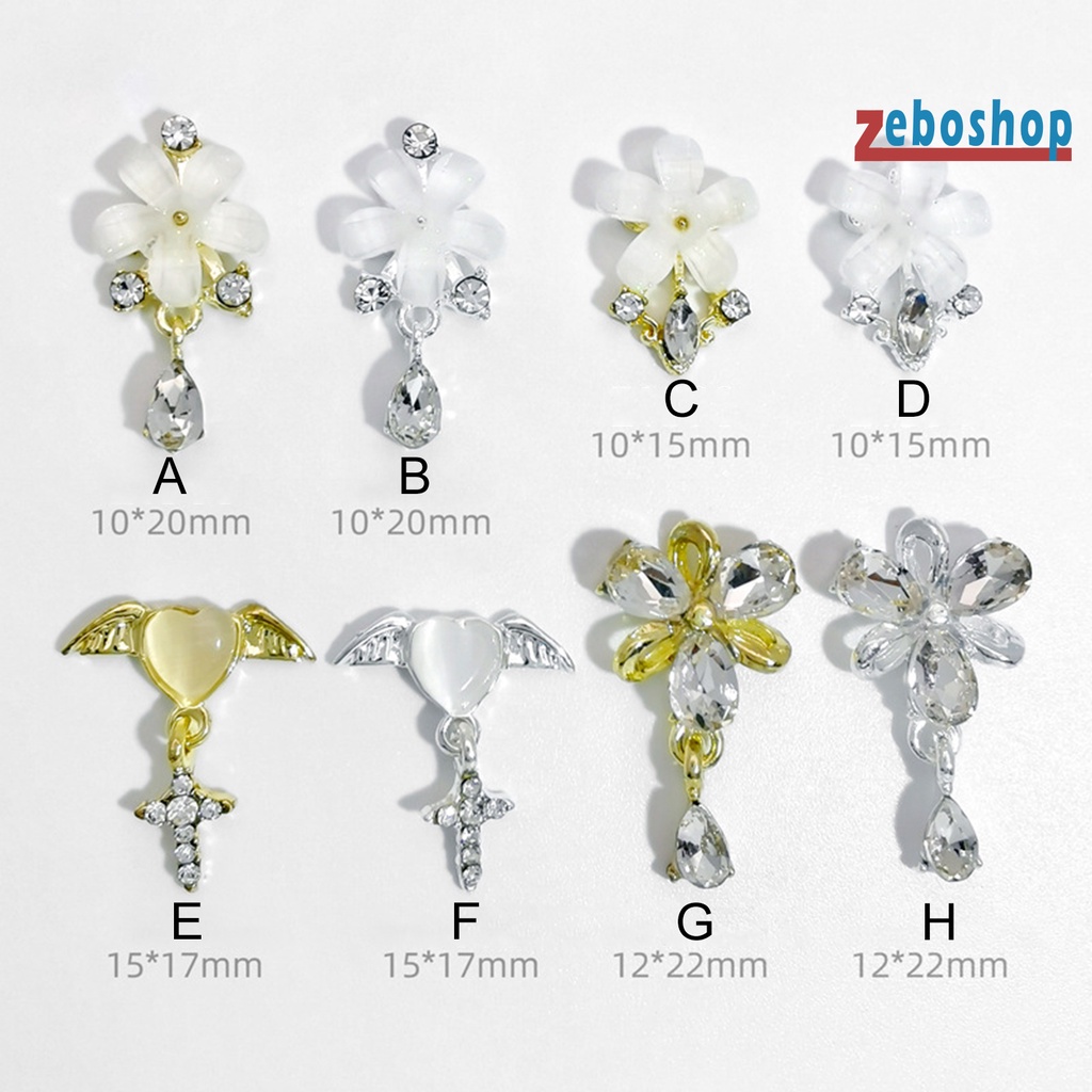 Set 10 Phụ Kiện Trang Trí Móng Tay Tạo Hiệu Ứng 3D Lấp Lánh Sáng Tạo