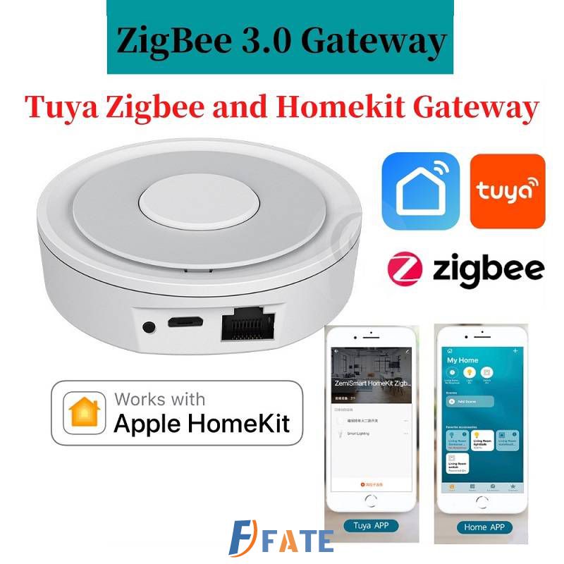 Tuya ZigBee HomeKit Trung Tâm Có Dây Làm Việc Với ứng Dụng Nhà Thông Minh Liên Kết Tuya ZigBee Gatea Alexa Google Nhà Siri Giọng Nói Fate1