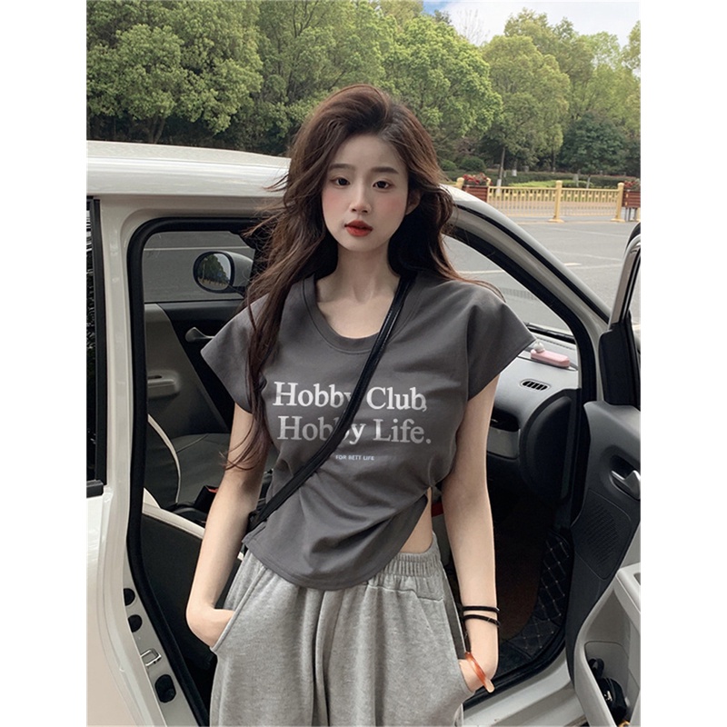 Áo Thun Tay Ngắn Dáng Ôm Mỏng Màu Trơn Thời Trang Mùa Hè Hàng Mới Dành Cho Bạn Nữ