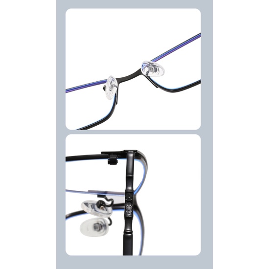 Kính Chống Ánh Sáng Xanh Gọng Kim Loại Phong Cách Doanh Nhân Cho Nam