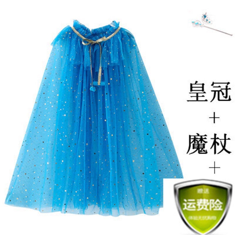 Wanchristmas trang phục biểu diễn khăn choàng cô gái lưới công chúa elsa frozen cape áo choàng