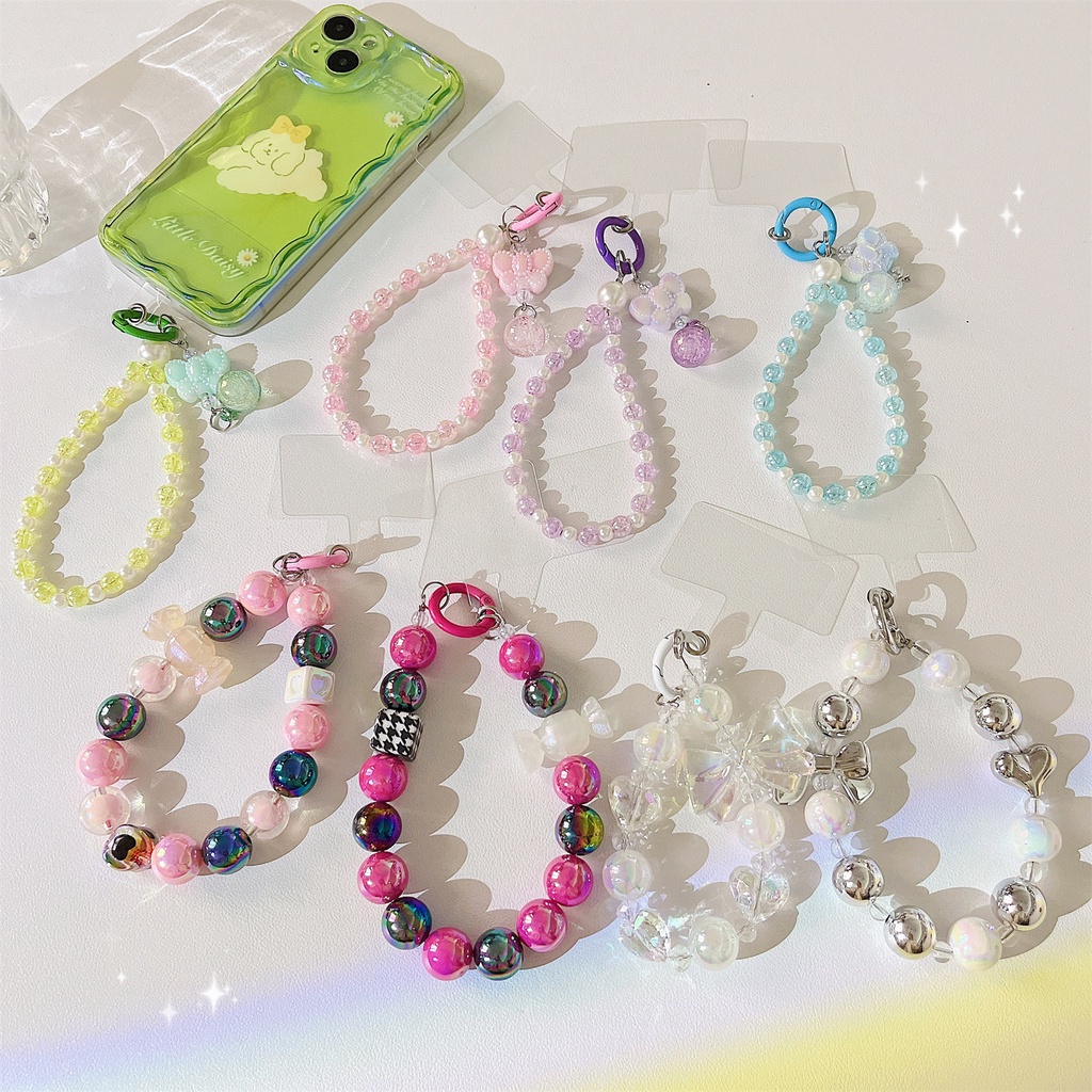 Dây Đeo Điện Thoại / Tai Nghe Bằng Acrylic Ngắn Gắn Nơ Bướm Hoạt Hình Cho iphone / airpods