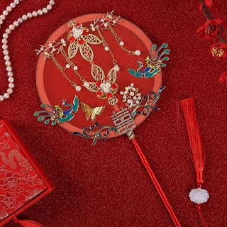Quạt cầm tay cho cô dâu trung quốc làm bằng tay