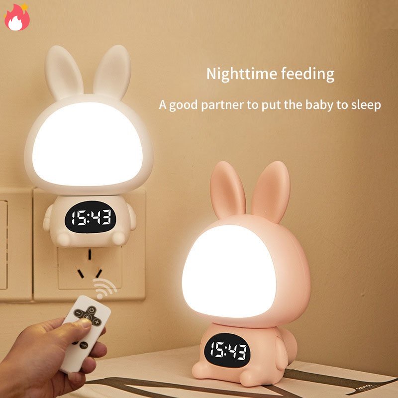 Đèn Ngủ Bóng Led Ba Màu Điều Khiển Từ Xa Hình Thỏ Dễ Thương Sáng Tạo Có Thể Điều Chỉnh Độ Sáng JP6 RYVN