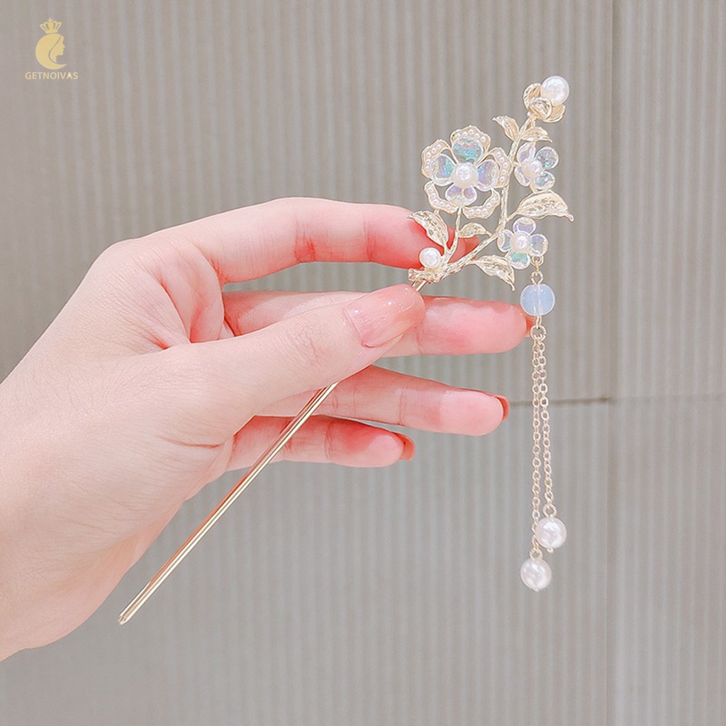 GETNOIVAS Trâm Cài Tóc Dáng Dài Phong Cách Trung Hoa Cổ Điển Cho Nữ