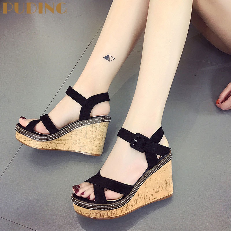 Xăng đan Cao Gót Đế Xuồng Chống Trượt Phong Cách Châu Âu