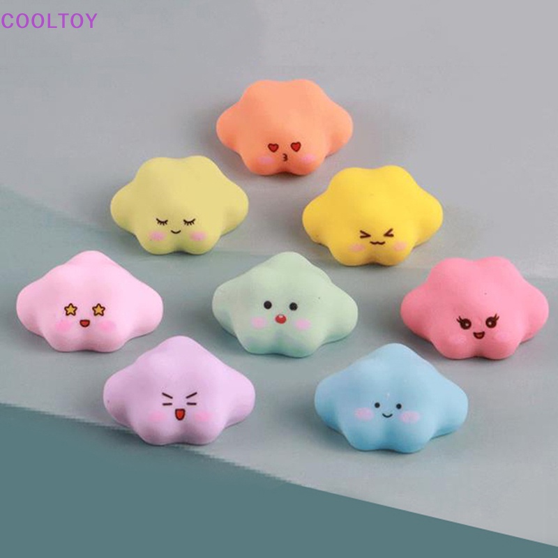 Set 2 Mô Hình Búp Bê Hoạt Hình Đám Mây Mini Bằng Nhựa Dạ Quang Trang Trí Bảng Điều Khiển Xe Hơi / Nhà Cửa / Sân Vườn