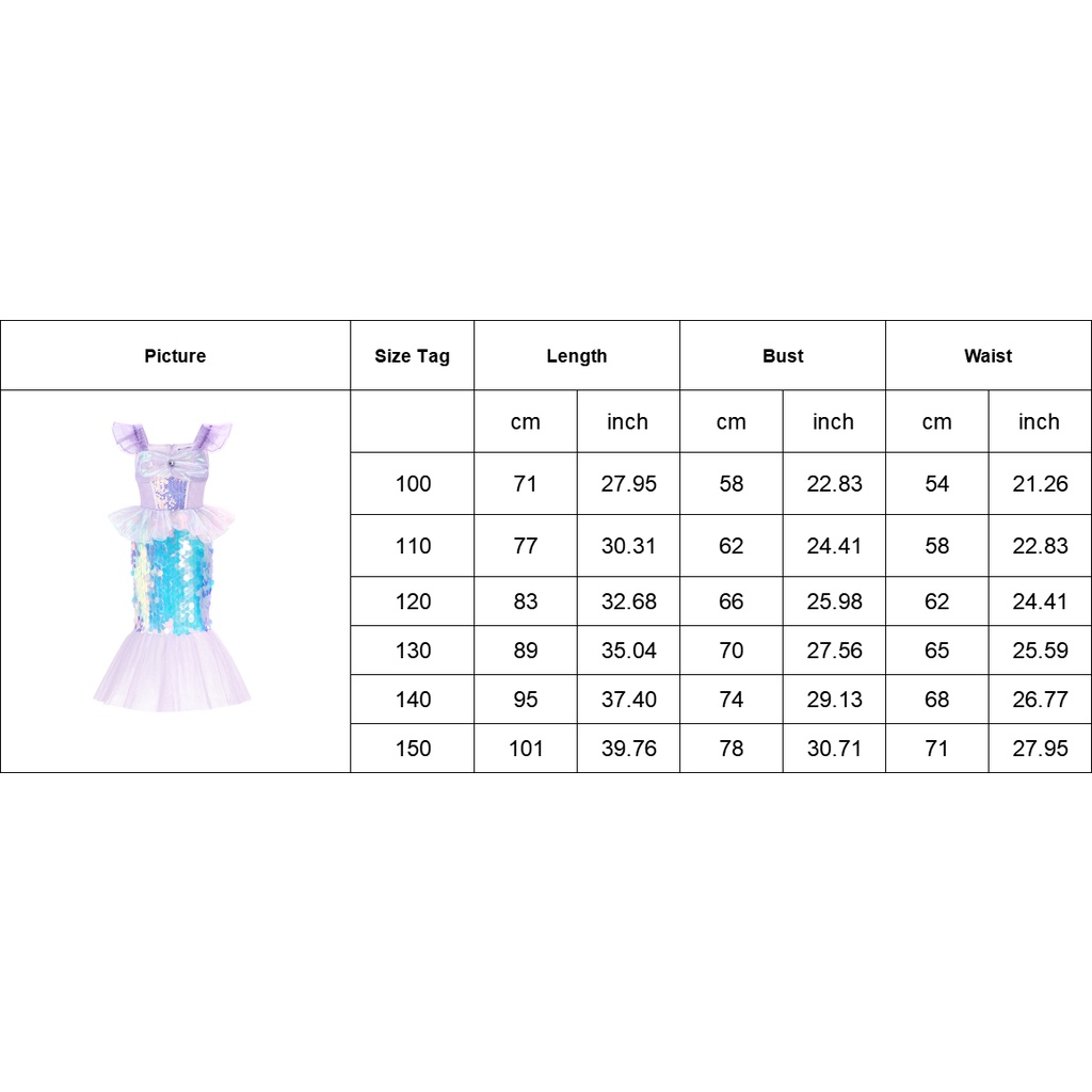 Bộ Đồ Hóa Trang Nàng Tiên Cá Đính Kim Sa Lấp Lánh E68 Cho Bé Gái