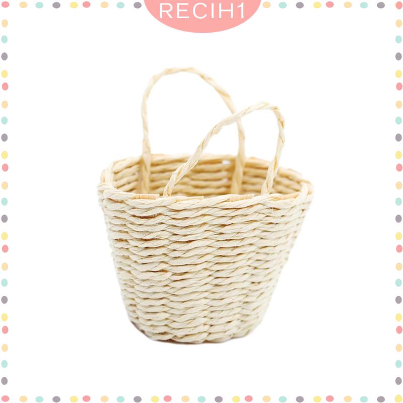 Giỏ Đựng Thức Ăn Rau Củ Quả Mini Bện Thủ Công Trang Trí Tiểu Cảnh / Nhà Búp Bê / Tiểu Cảnh Tỉ Lệ 1: 12