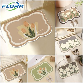 Thảm lông lót sàn chống trượt hình hoa tulip độc đáo