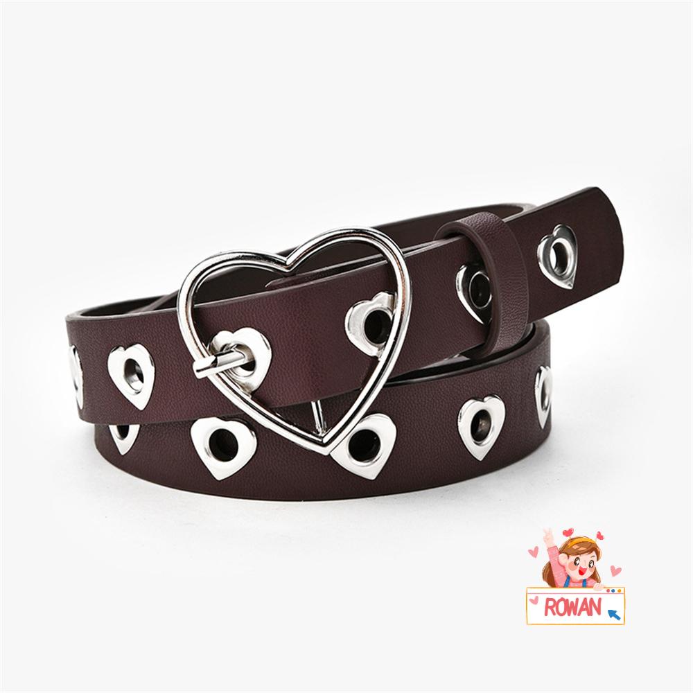 Thắt Lưng Da PU Khoá Kim Loại Hình Trái Tim Thời Trang Cho Nữ
